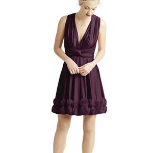 Two Birds rosette dress in eggplant. Size A
